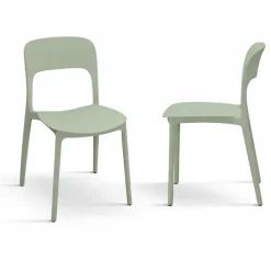 Sedia da pranzo impilabile moderna polipropilene verde salvia Halyard