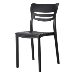 Sedia da pranzo impilabile moderna polipropilene grigio antracite Greta