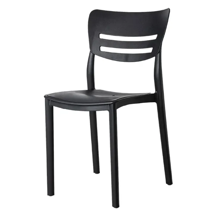 Sedia da pranzo impilabile moderna polipropilene grigio antracite Greta