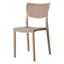 Sedia da pranzo impilabile polipropilene beige tortora Tania
