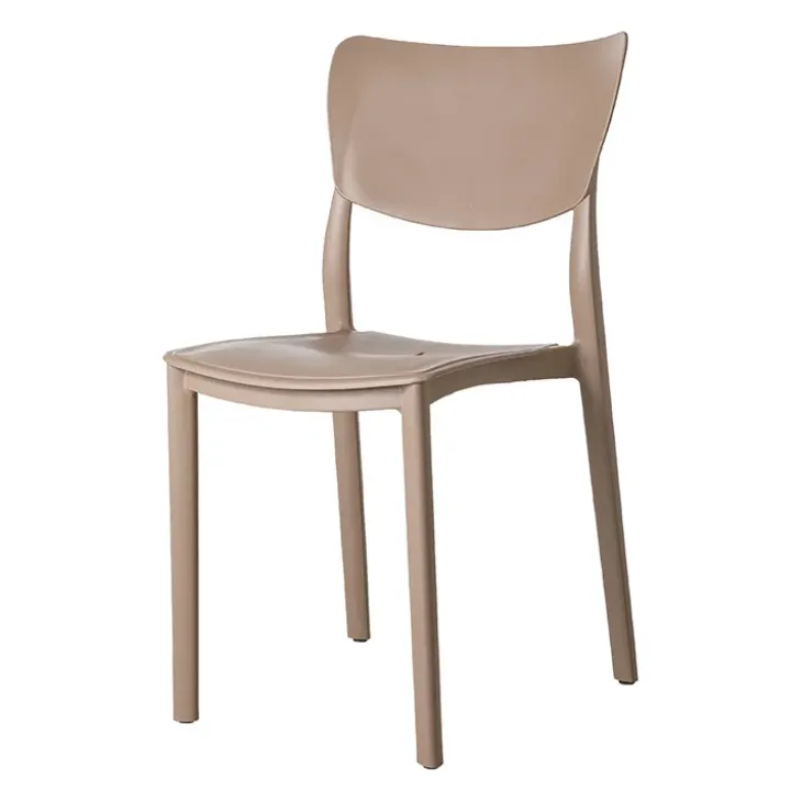 Sedia da pranzo impilabile polipropilene beige tortora Tania