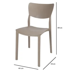 Sedia da pranzo impilabile polipropilene beige tortora Tania