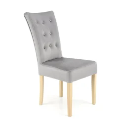 Sedia da pranzo in velluto rovere chiaro grigio chiaro Vaduz