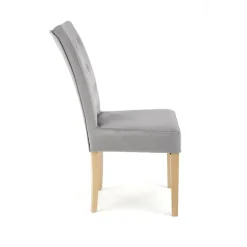 Sedia da pranzo in velluto rovere chiaro grigio chiaro Vaduz