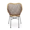 Sedia da pranzo moderna in rattan marrone Polla