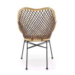 Sedia da pranzo moderna in rattan marrone Polla