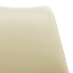 Sedia da pranzo scandinava polipropilene beige cuscino similpelle gambe legno Riccia