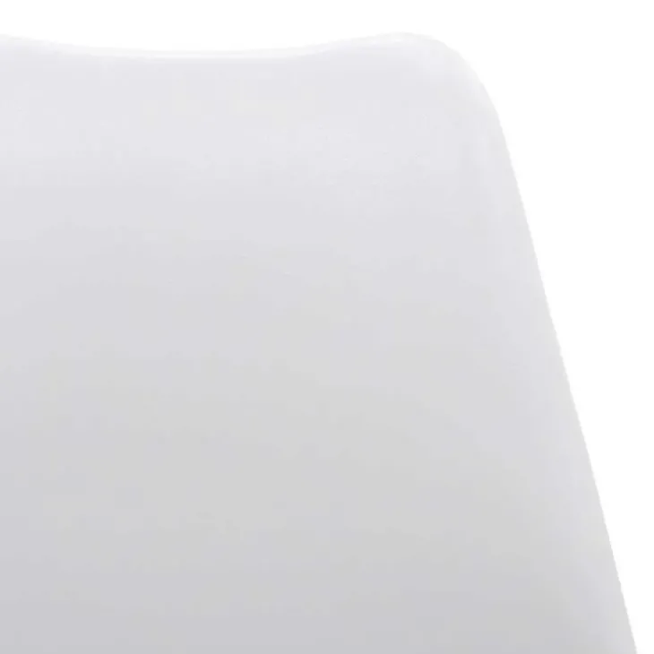 Sedia da pranzo scandinava polipropilene bianco cuscino similpelle gambe legno Riccia