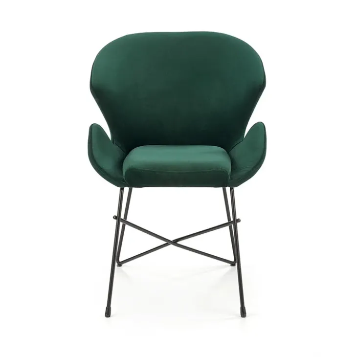 Sedia da sala moderna in tessuto verde scuro Farro