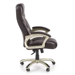 Sedia da ufficio classica in ecopelle marrone ottone Eclipse