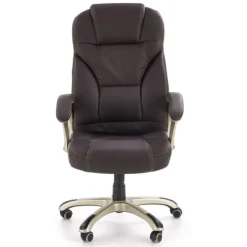 Sedia da ufficio classica in ecopelle marrone ottone Eclipse