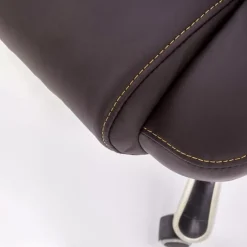 Sedia da ufficio classica in ecopelle marrone ottone Eclipse