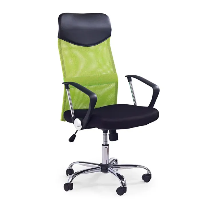 Sedia da ufficio con braccioli girevole in tessuto verde nera Mack