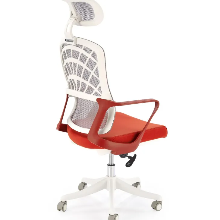 Sedia da ufficio con braccioli e ruote regolabile rosso terracotta Obsidian