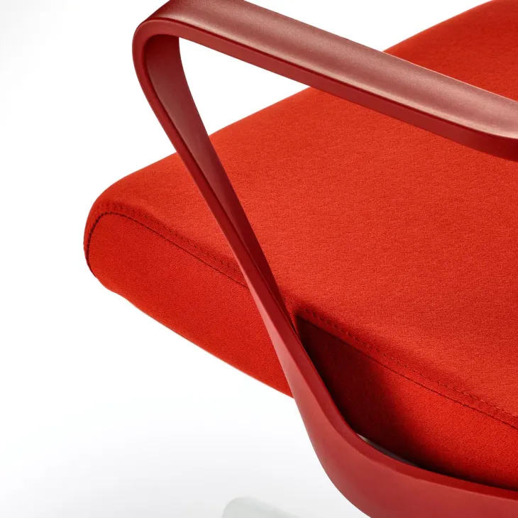 Sedia da ufficio con braccioli e ruote regolabile rosso terracotta Obsidian
