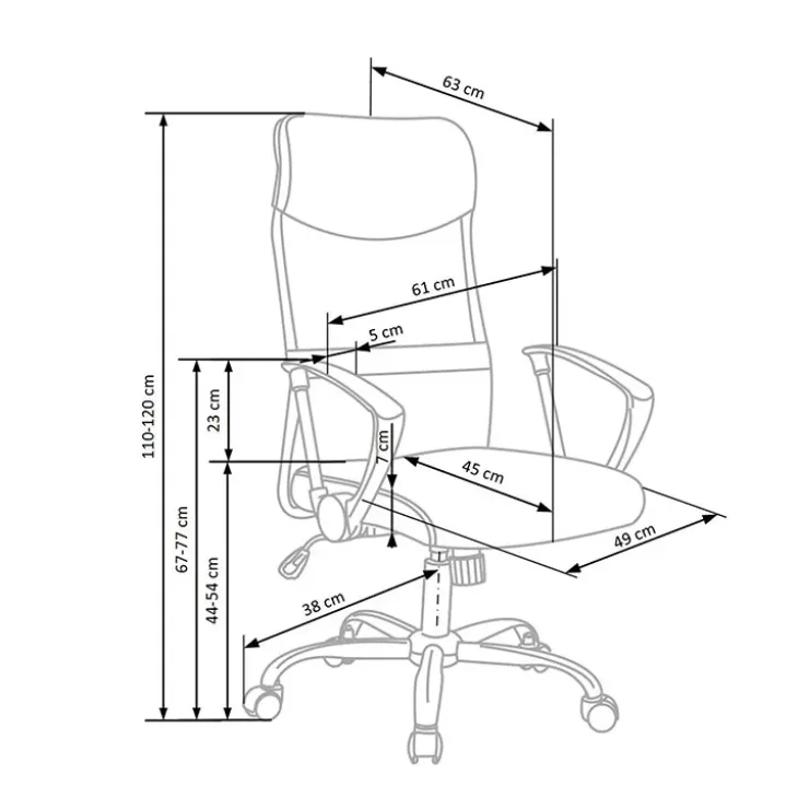Sedia da ufficio con braccioli girevole in tessuto bianco Mack