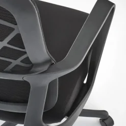 Sedia da ufficio con braccioli e ruote regolabile nero Obsidian