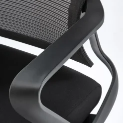 Sedia da ufficio con braccioli e ruote regolabile nero Obsidian