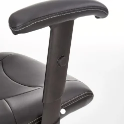 Sedia da ufficio con braccioli e poggiatesta regolabili in ecopelle nero Neon