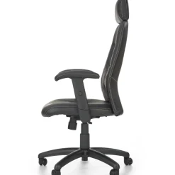 Sedia da ufficio con braccioli e poggiatesta regolabili in ecopelle nero Neon