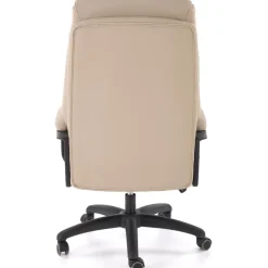Sedia da ufficio con braccioli e ruote regolabile imbottita in ecopelle beige Marilu