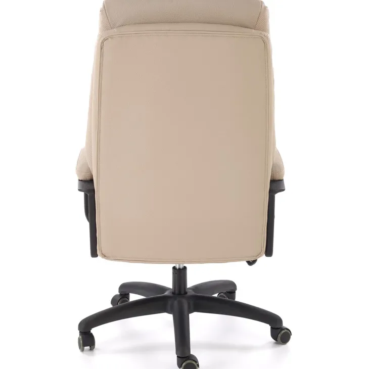 Sedia da ufficio con braccioli e ruote regolabile imbottita in ecopelle beige Marilu