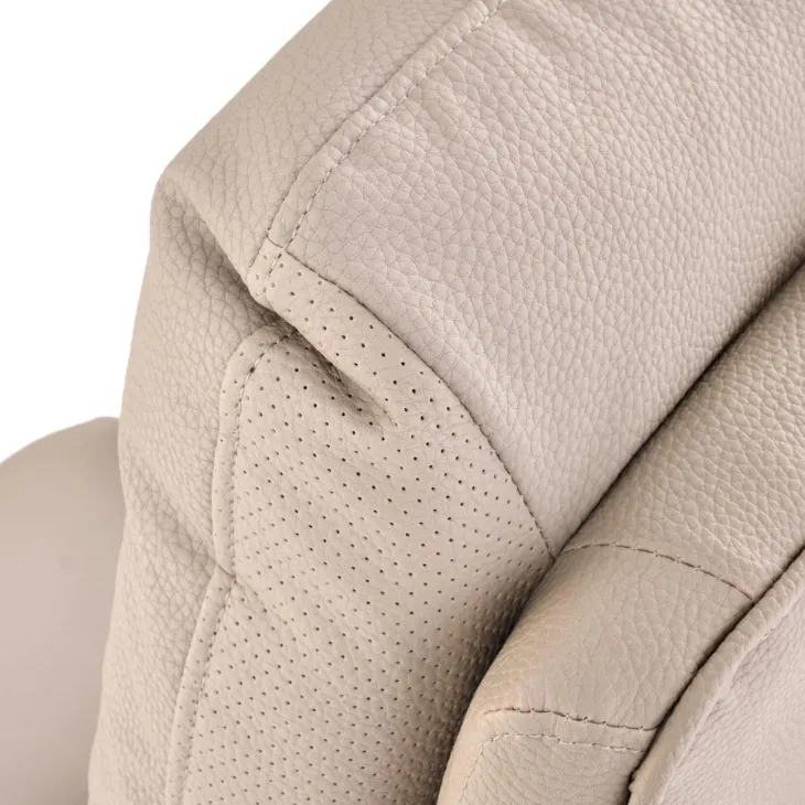 Sedia da ufficio con braccioli e ruote regolabile imbottita in ecopelle beige Marilu