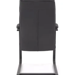 Sedia da ufficio con braccioli moderna in ecopelle nero Andrada