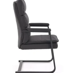 Sedia da ufficio con braccioli moderna in ecopelle nero Andrada