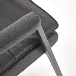 Sedia da ufficio con braccioli moderna in ecopelle nero Andrada