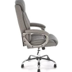 Sedia da ufficio con ruote e braccioli regolabile in tessuto grigio Rex