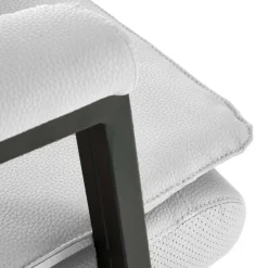 Sedia da ufficio con ruote e braccioli imbottita ecopelle grigio Yara