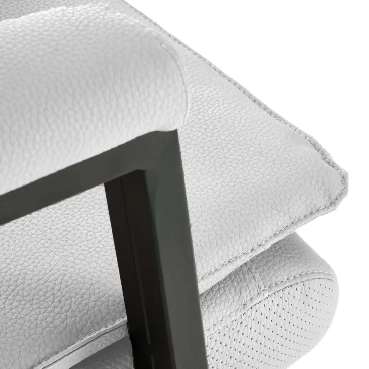 Sedia da ufficio con ruote e braccioli imbottita ecopelle grigio Yara
