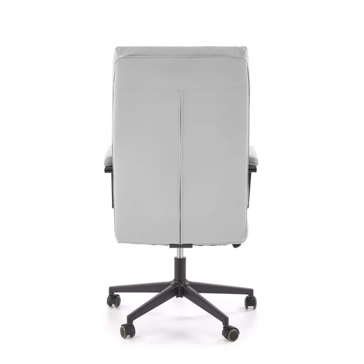 Sedia da ufficio con ruote e braccioli imbottita ecopelle grigio Yara