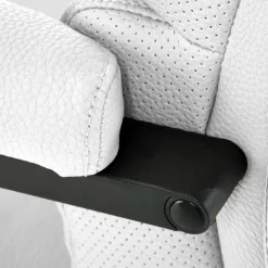 Sedia da ufficio con ruote e braccioli imbottita ecopelle grigio Yara