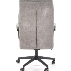 Sedia da ufficio con ruote e braccioli in tessuto grigio Yara
