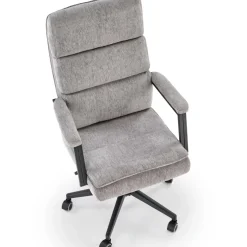 Sedia da ufficio con ruote e braccioli in tessuto grigio Yara