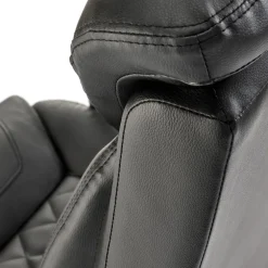 Sedia da ufficio con ruote e braccioli regolabile in ecopelle nero Rex