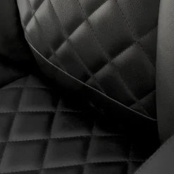 Sedia da ufficio con ruote e braccioli regolabile in ecopelle nero Rex