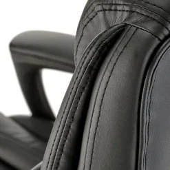 Sedia da ufficio con ruote e braccioli in ecopelle nero Nerina