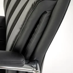 Sedia da ufficio con ruote e braccioli in ecopelle nero Sapien