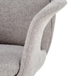 Sedia da ufficio con ruote e braccioli in tessuto grigio Titti