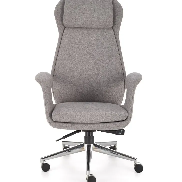 Sedia da ufficio con ruote e braccioli in tessuto grigio Titti