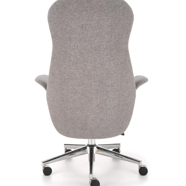 Sedia da ufficio con ruote e braccioli in tessuto grigio Titti