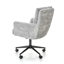 Sedia da ufficio con ruote in tessuto grigio chiaro Tadea