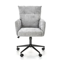 Sedia da ufficio con ruote in tessuto grigio chiaro Tadea