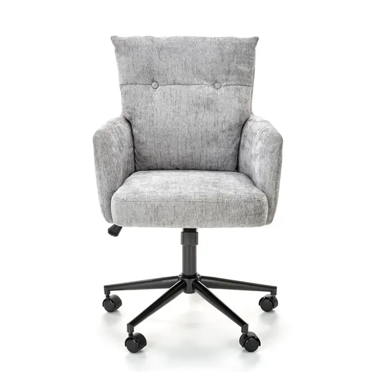 Sedia da ufficio con ruote in tessuto grigio chiaro Tadea
