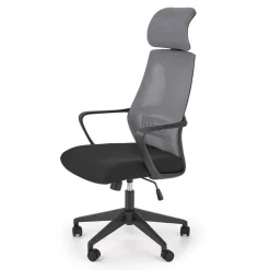 Sedia da ufficio con ruote in tessuto rete grigio nero Clay