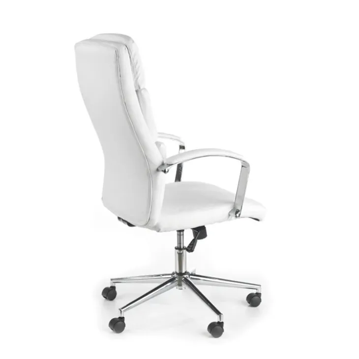 Sedia da ufficio design con ruote in ecopelle bianco Cascada