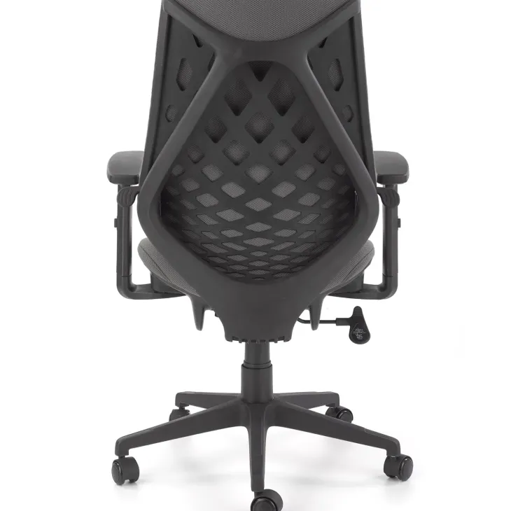 Sedia da ufficio ergonomica con supporto in tessuto grigio nero Intellect
